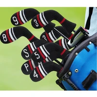 10pcs knitted golf iron covers club headcover iron golf wedges head covers knit long neck sock style golf headcovers washable
