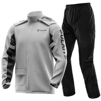 sulaite new grey reflective motorcycle raincoat suit lightweight foldable waterproof rain jacket pants with shoe covers suit