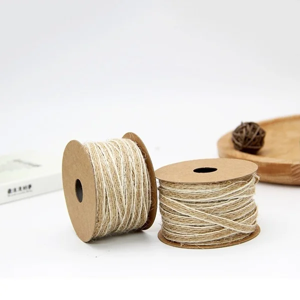 

10M/Roll Width 0.8cm Jute Burlap Rolls Hessian Ribbon With Lace Vintage Rustic Wedding Decoration Ornament Party Wedding Decor
