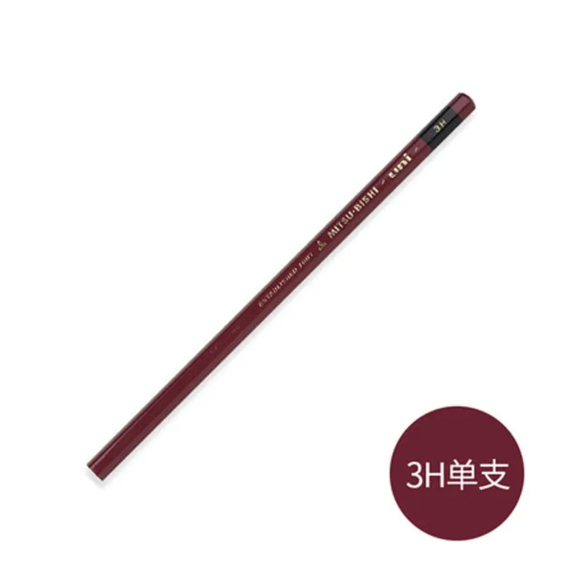 3H 1PCS Uni 1887 Улучшенный деревянный карандаш для проверки твердости карандаш для рисования HI-UNI 1 шт - Цвет: 3H 1PCS
