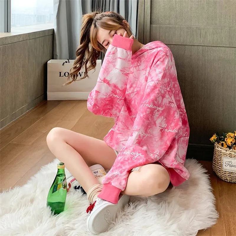 Ulzzang зимняя женская Толстовка Harajuku печать толстовка с капюшоном осень bf с длинным рукавом свободный свитер Толстовка забавная Женская