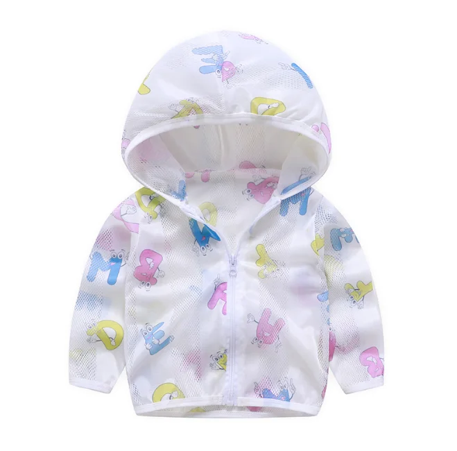 Детское летнее пальто с капюшоном Солнцезащитная одежда детская верхняя куртка