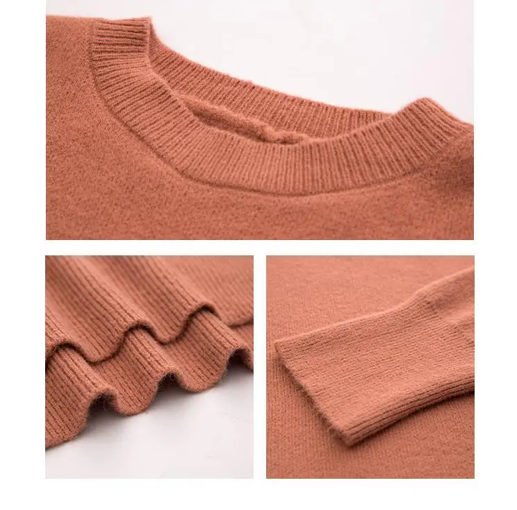 

Lazy Wind Long Sleeves Solid Color Thick Long Sweater Women Autumn 2019 Fashion Loose Korean Version Of The O-neck Knit Pullover