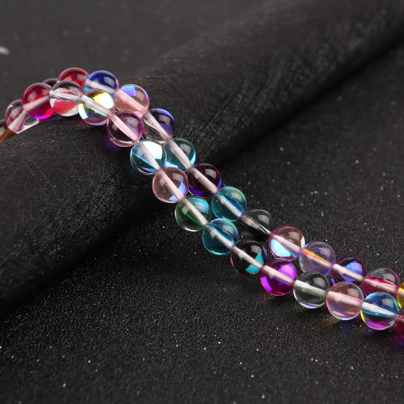 

Crystal Stone Bright Colorful Austria Glitter MoonStone Round Beads For Jewelry Making DIY Bracelet Necklace 15" 6/8/10mm