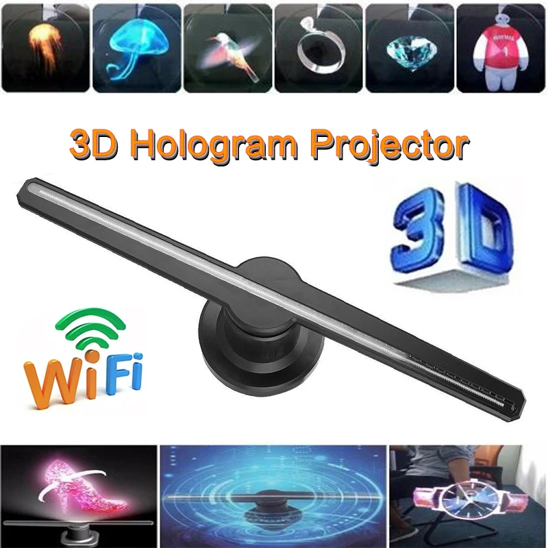 

3d Display Advertising logo Light Decoration 3d fan Hologram projector Advertising Display hologram Fan Holographic Imaging lamp