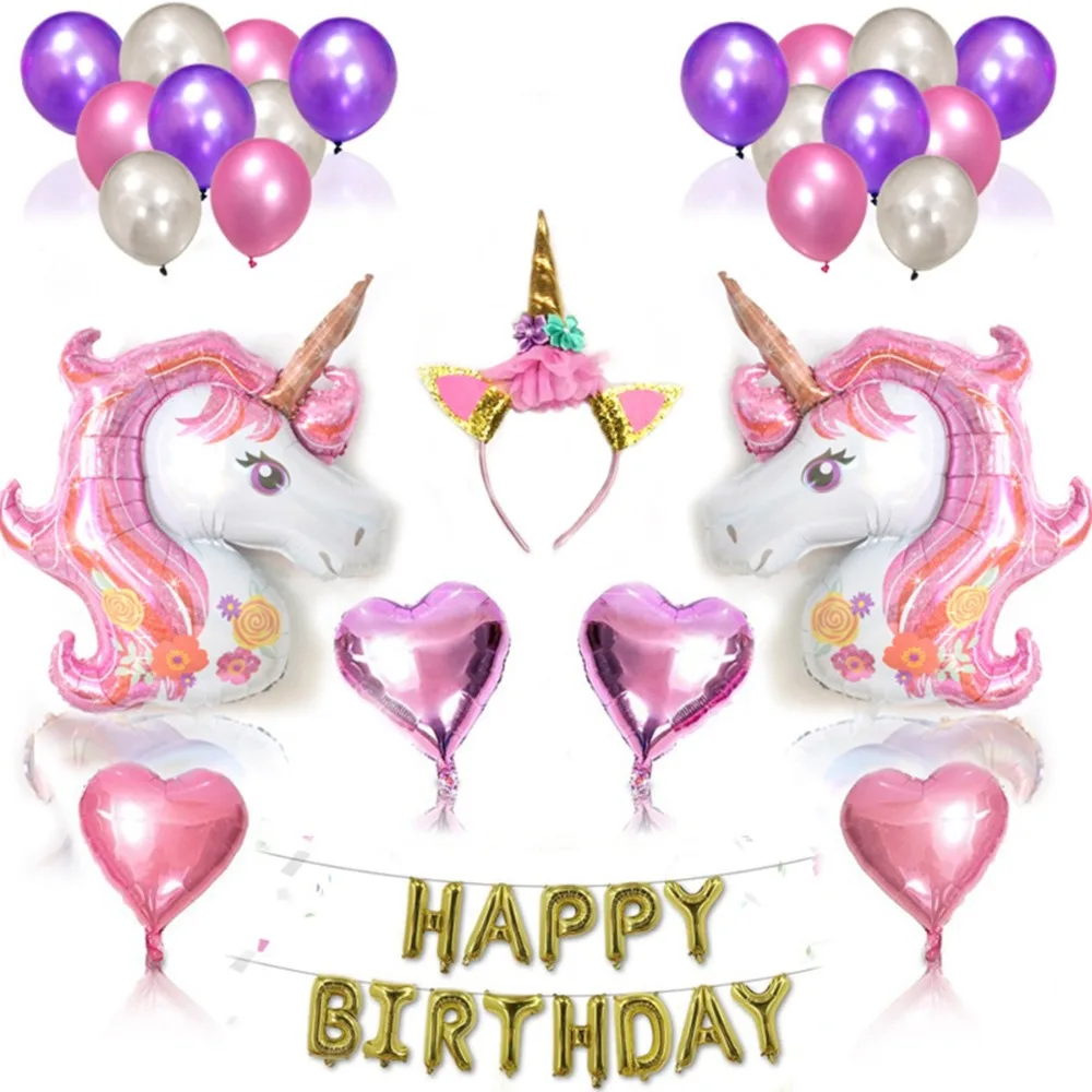 Единорог праздничные украшения: воздушные шары шар День рождения Baby Shower неоновые