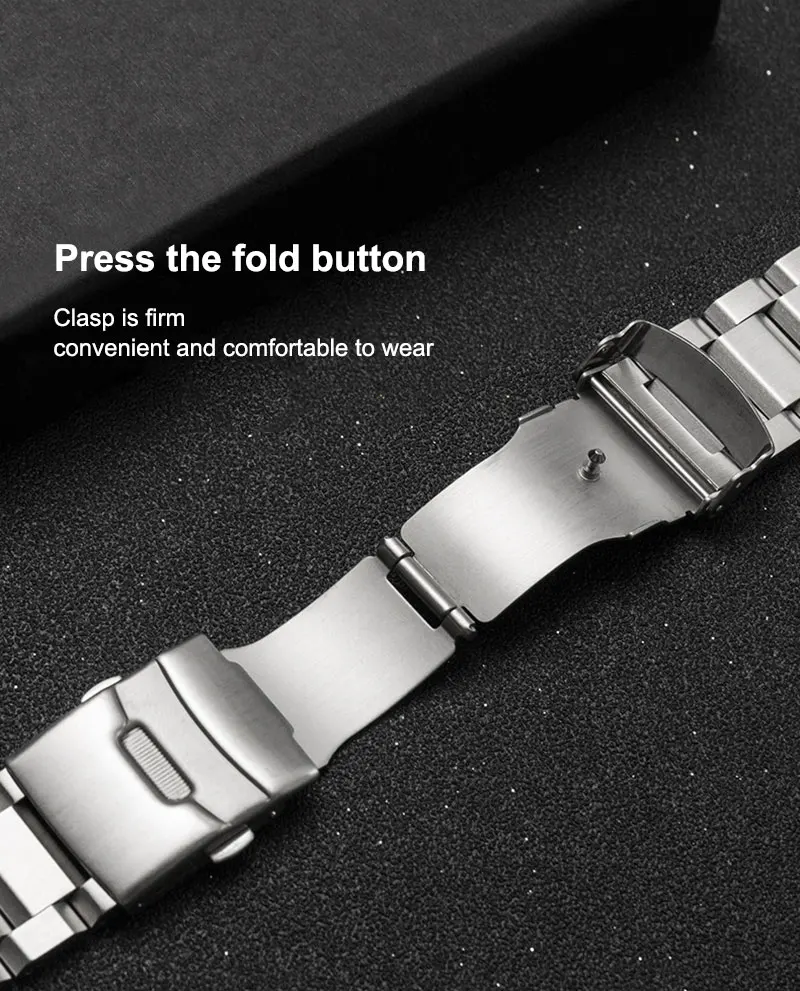 Quick Release Universal Solid Full Stainless Steel Watchband For Samsung Gear S2 S3 Huawei Folding Buckle Strap 18-25mm