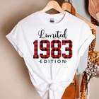 Женская футболка с леопардовым принтом, Винтажная футболка из 100% хлопка, лимитированный выпуск 1983, рубашка для 38-го дня рождения в стиле Харадзюку, 1983