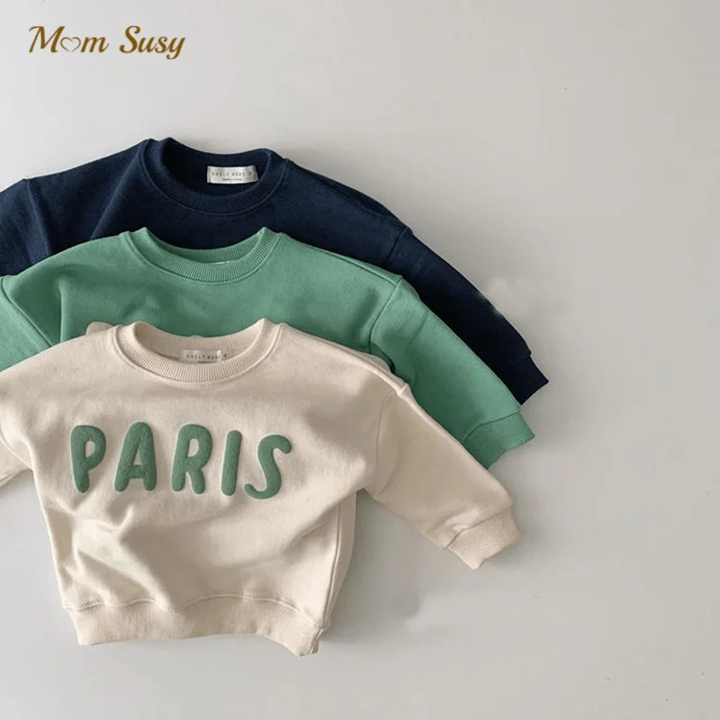 

Baby Girl Boy Cotton Hoodie Brief Infant Toddler Child Sweatshirt Long Sleeve Casual Letter Print Top Outfit Baby Clothes 0-5Y