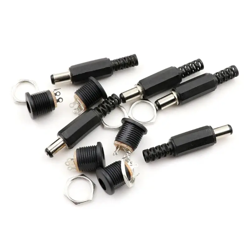 

10 pcs 12V 3A Plastic Male Plugs + Female Socket Panel Mount Jack DC Power Connector Electrical Supplies