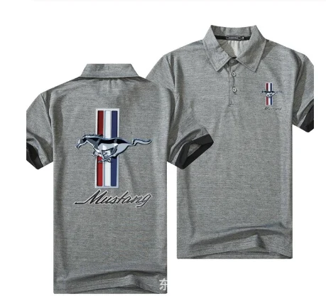 

Brand for Mustang Polo Shirt Men Cotton Short Sleeve Tee Shirts Mens Casual Summer Breathable Solid Color Polos shirt Q