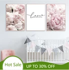 Постеры и принты на холсте с перьями, цветами пиона, картина для гостиной, художественное настенное украшение для дома