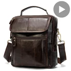 Сумка на плечо Crazy Horse для мужчин и женщин, саквояж кросс-боди из натуральной воловьей кожи, офисный деловой портфель для работы, маленький мужской чемоданчик