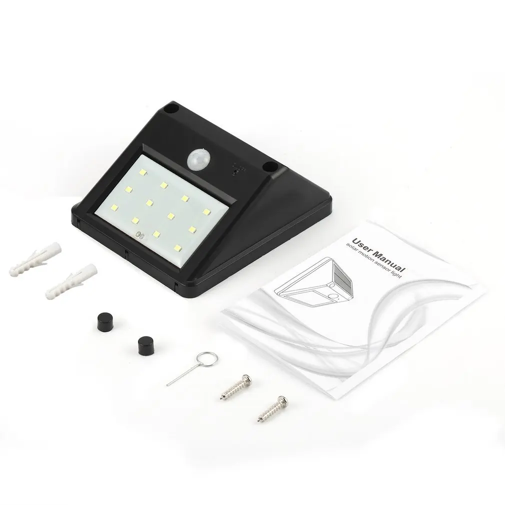 Солнечный 12 светодиодный датчик движения Открытый сад вход настенный светильник