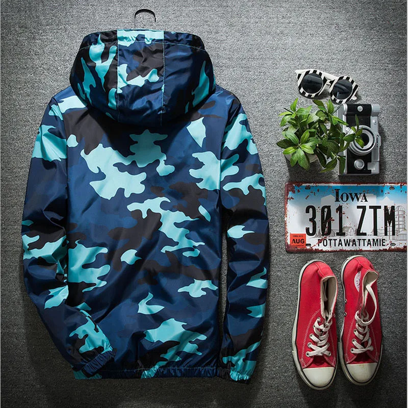

Brand 2020 Autumn Hooded Jackets Men Thin Camouflage Military jacket Male Plus Size M-3XL Quick Dry Men Windbreaker Skin Jacket