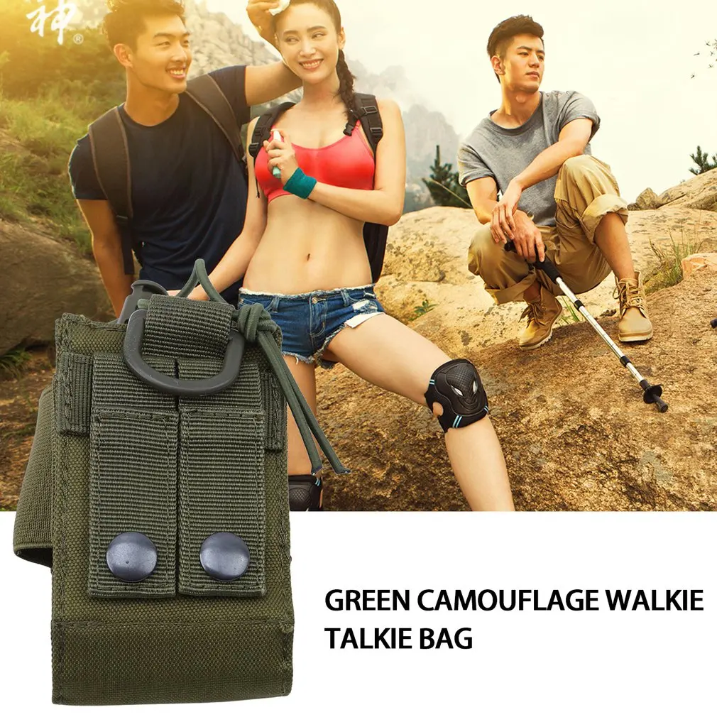 

Green Camouflage Walkie-talkie Bag Outdoor Military Fan Accessory Bag Large Capacity Multifunctional Bag