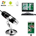 Цифровой микроскоп 500X-1600X, USB, 8 светодиодов светильник мини-камера, увеличительная линза, микрокамера, эндоскоп для насекомых, школьный стереомикроскоп