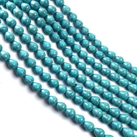 natural stone beads straight hole round water drop blue turquoises beads for jewelry making diy bracelet necklace accessories