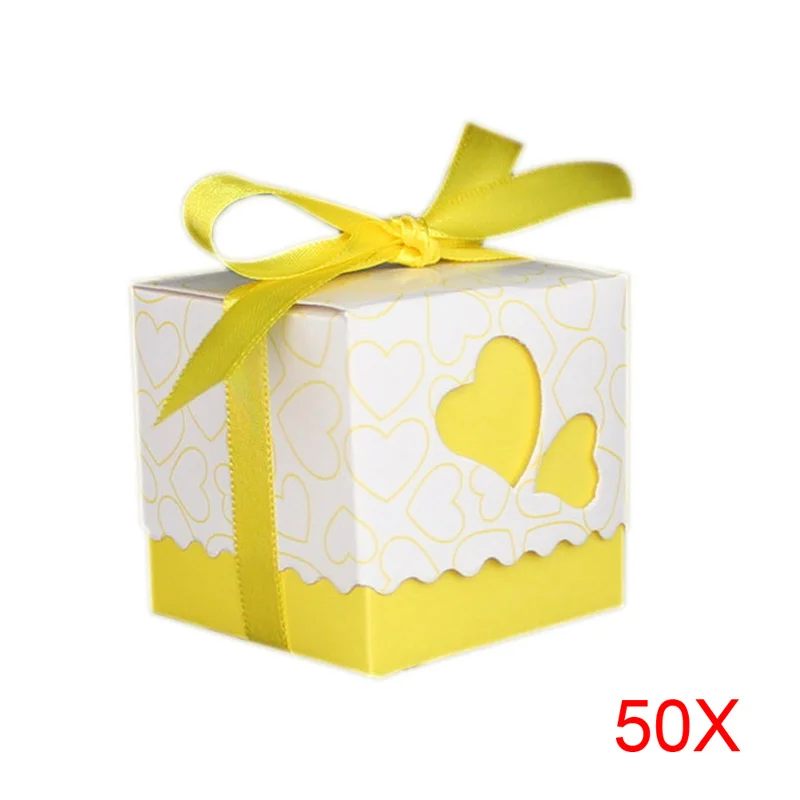 50 шт. любящее сердце маленькая лазерная резка Подарочная Конфета Коробки
