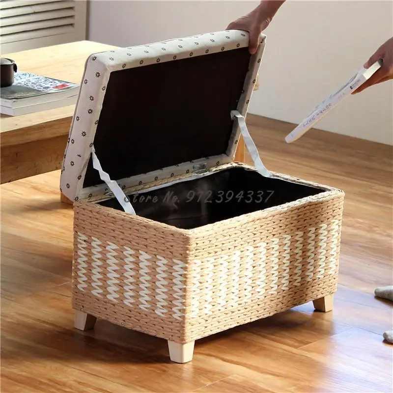 Табурет для хранения в японском стиле табурет из массива дерева дома смены обуви