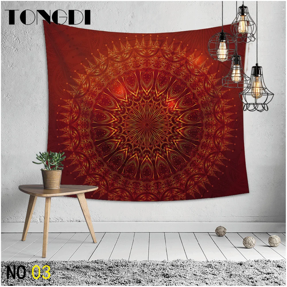Гобелен TONGDI в стиле бохо мандала картина маслом печать настенный подвесной