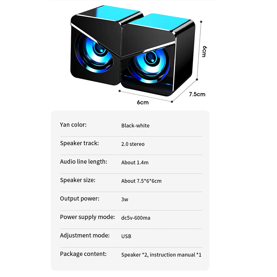 usb wired computer speakers deep bass 3d stereo sound box speaker for pc laptop powerful subwoofer multimedia mini loudspeakers free global shipping