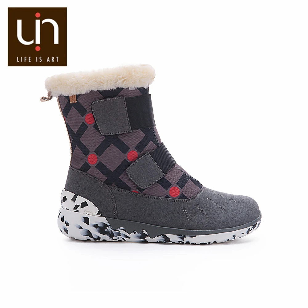 UIN Ashmole/теплые осенние модные ботинки для женщин/мужчин микроволокнистая замша