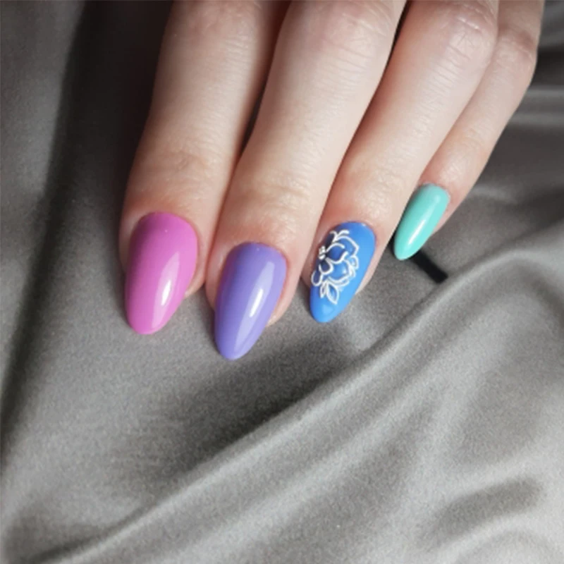 1 лист 3D наклеек для ногтей акриловая гравировка бабочка/цветок/Листья рельефные