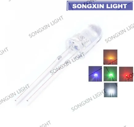 SONGXIN 100 шт. прозрачные круглые супер-яркие светодиодсветодиодный лампы 5 мм