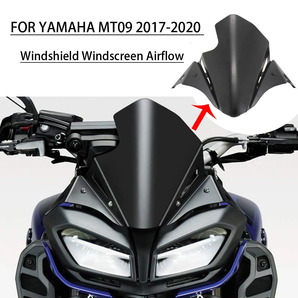 

Front windshield FOR YAMAHA MT-09 MT09 Motorcycle Accessories Front Windshield Windscreen airflow Wind Deflector 2017-2020