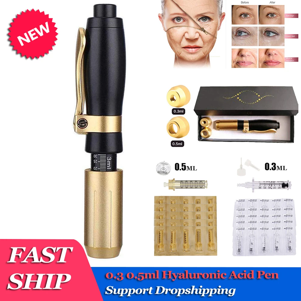 

Hyaluron Pen 0.3ml 0.5ml Hyaluronic Acid Pen High Pressure Syringe Ampoule Head Anti Wrinkle Face Lifting Skin Nose Lip Filler
