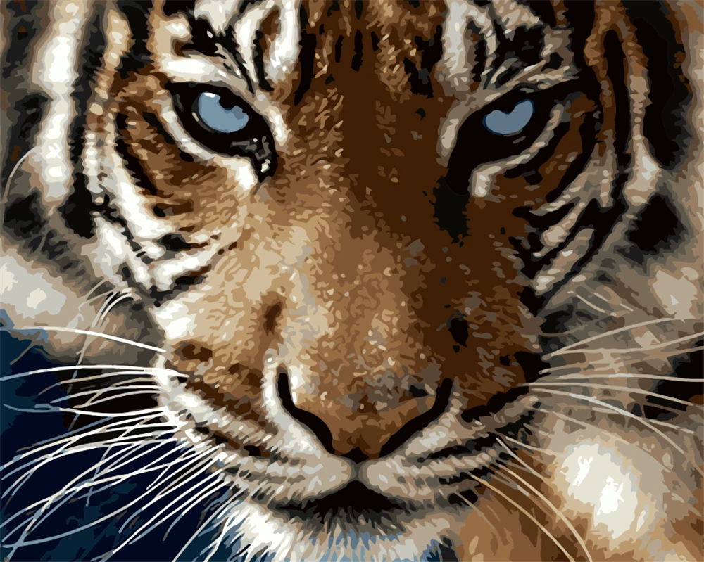 

Tigers Power 40x50cm Oil Painting By Numbers Diy Paint By Numbers On Canvas Home Decor Frameless Digital Painting