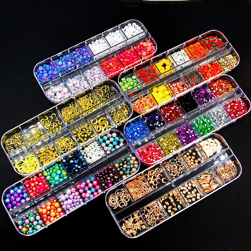 

1Box Nail Art Resin Filling Beads Metal Star Moon UV Resin Epoxy Mold Filler Fruit Nail Sticker For Diy Jewelry Making Accessory