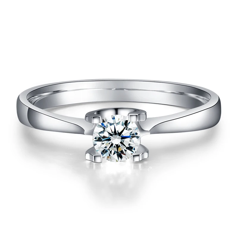18K Белое Золото GIA бриллиантовое обручальное кольцо для женщин Solitaire 0.3ct H/SI1 круглая огранка Роскошная Свадебная лента на заказ