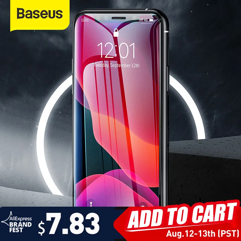 

Baseus 2Pcs 0.3mm Screen Protector For iPhone 12 11 Pro Xs Max X Tempered Glass Screen Protector For iPhone 12 Pro Max Glass