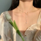 Новинка 2021, модное ожерелье-чокер FNIO с жемчугом в стиле K-POP, милая двухслойная цепочка с кулоном для женщин, ювелирные изделия, подарок для девушек