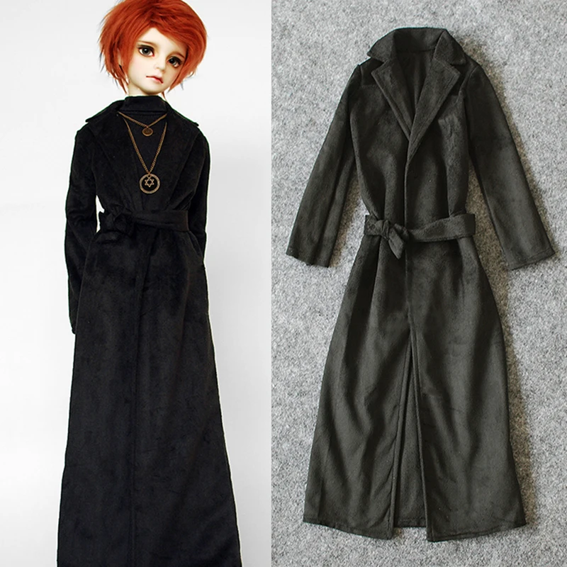 

BJD Black Long Coat Outfits Top Clothing For 1/4 1/3 SD17 70cm 17" 24" Tall BJD doll MSD SD DK DZ AOD DD Doll HEDUOEP