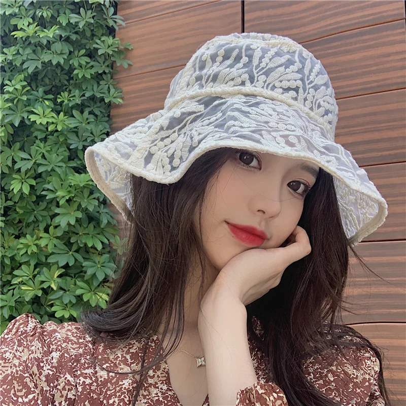 Новинка 2020 модные шляпы ведерки кружевная шляпа для женщин мягкая Цветочная с
