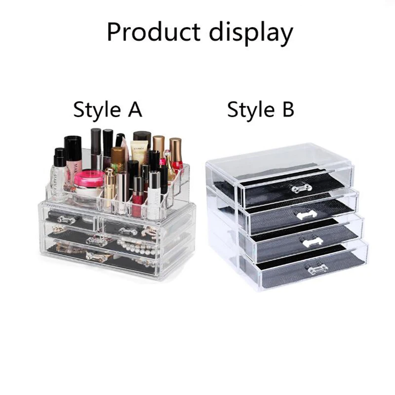 Акриловый портативный прозрачный органайзер для макияжа ящик хранения