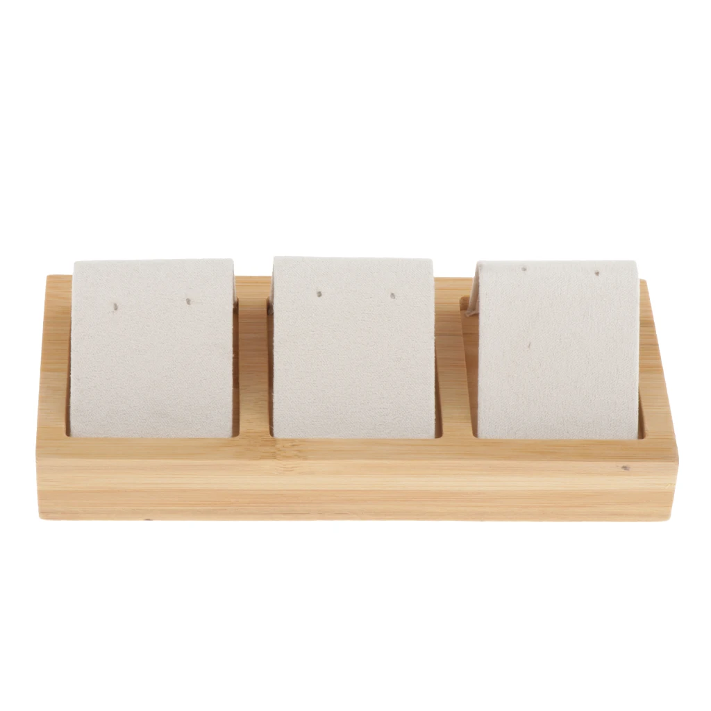 Bamboo Compartment Box Tray Trinkets Dangle Earrings Ear Studs Display | Украшения и аксессуары