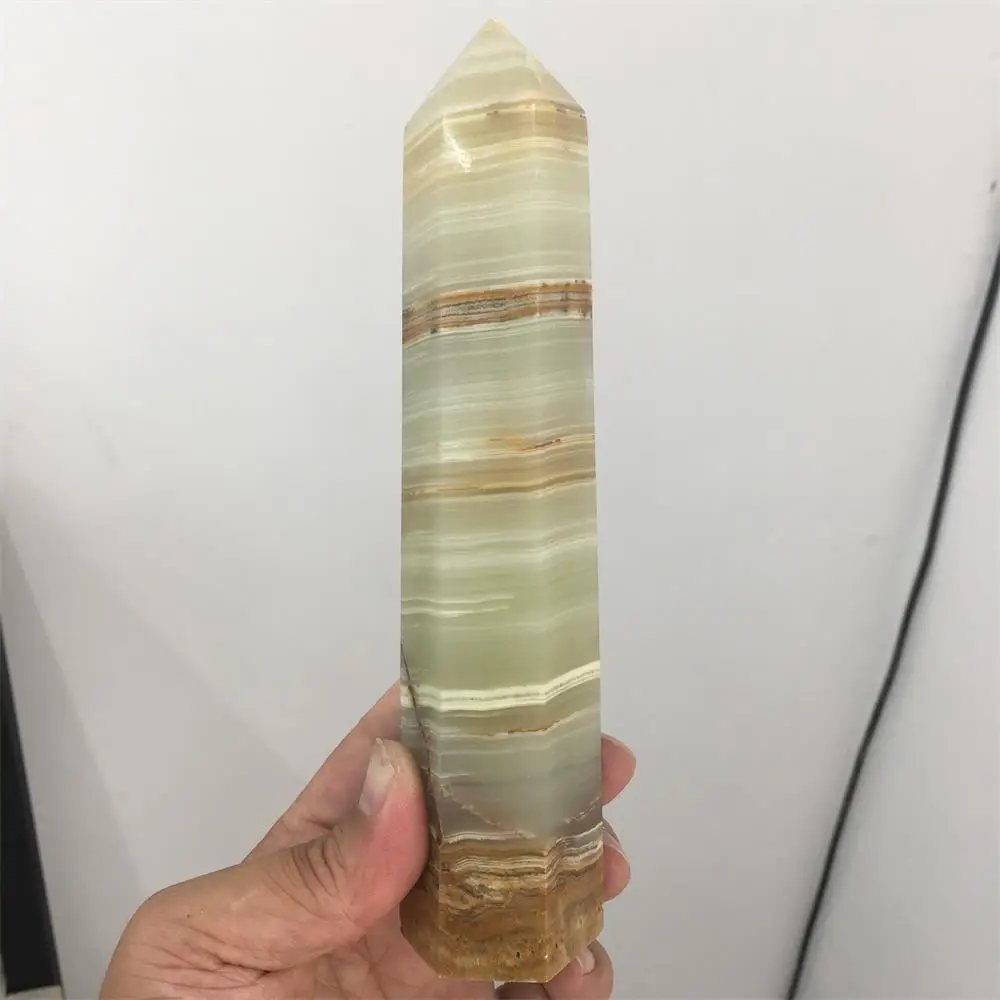 

Natural Afghan jade single point pillar crystal stick point pillar mace pillar healing reiki decoration