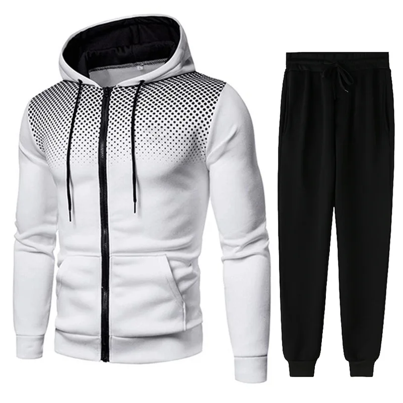 

2021 Men's Fashion Hoodie Set Brand Print Winter Casual Hoodie + Pants Men's Suit Sports Two-piece Men's Sportswear Set