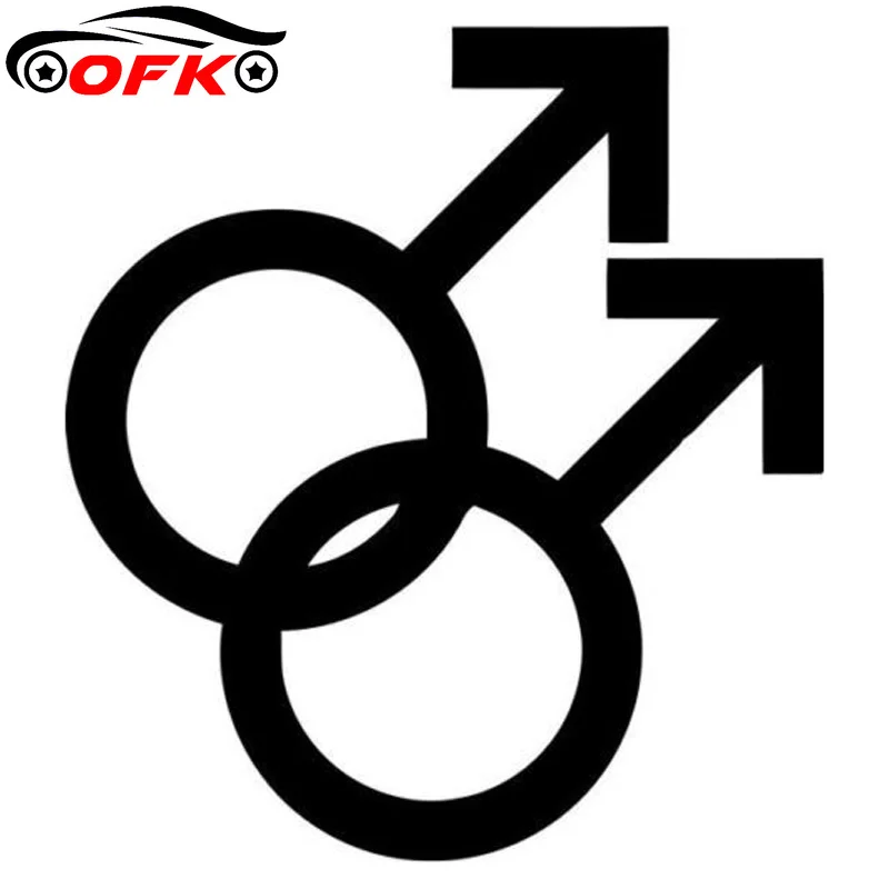 

Gay Pride Male Symbolic Cartoon Car Sticker Decoration Black/Silver 14.2cm*12.8cm