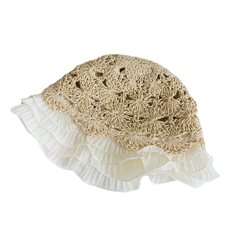 Женские кружева вязаные Рыбацкая шляпа полые шапка вязаная шляпка кружевное