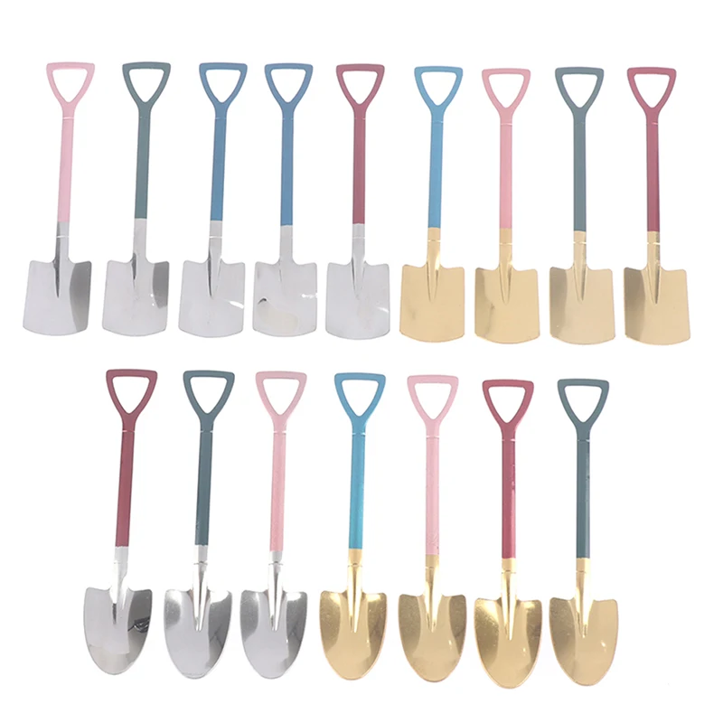 2PCS Coffee Spoon Cutlery Set Stainless Steel Retro Iron Shovel Ice Cream | Дом и сад