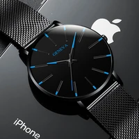 reloj hombre minimalist mens fashion ultra thin watches men business stainless steel mesh belt quartz watch relogio masculino