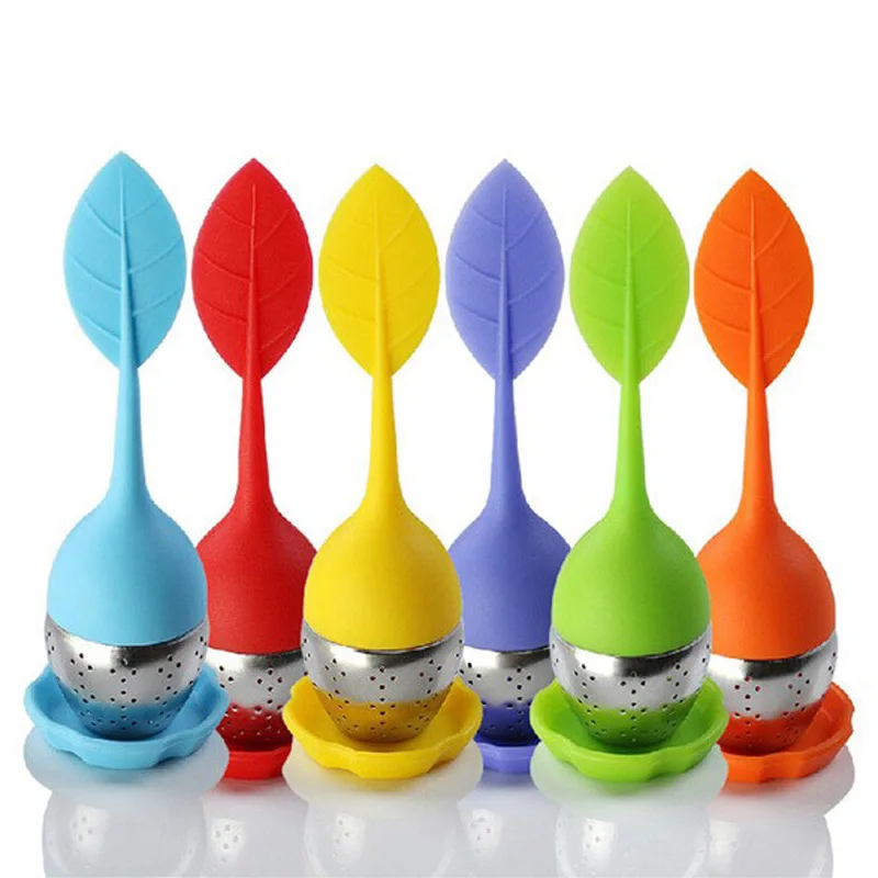 Красочные инструменты для заварки чая силиконовые листья с пищевым сортом