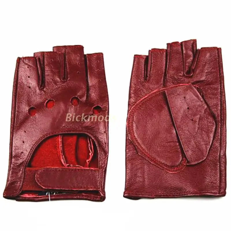 

Leather Half-Finger Gloves Women's Fashion Thin Section Hollow Short Summer Outdoor Sports Cycling Car Driving