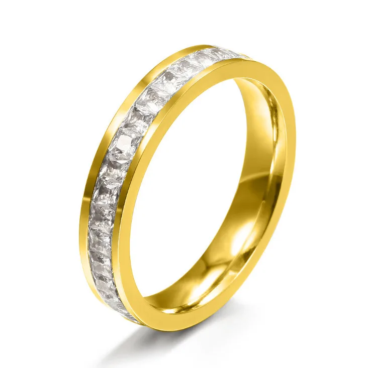 Серебряный Кристалл Камень золотой дизайн женское кольцо модное на палец