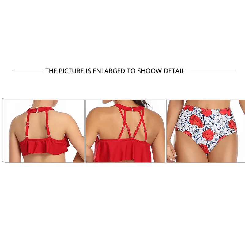 

Mom Kids Swimsuit Family Matching Swimwear Mother Daughter Tassel Bikini Bathing Suit Beachwear Outfits High Waisted Bikini